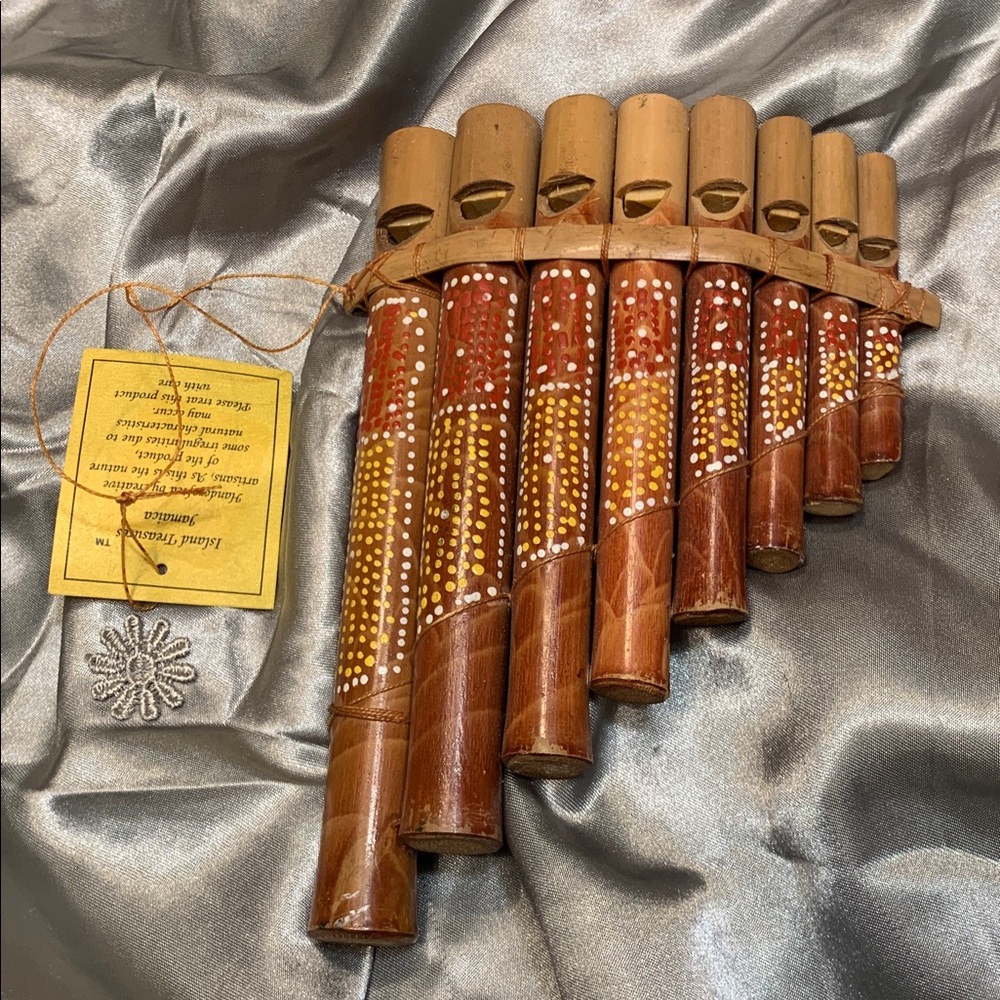 🌹ISLAND TREASURES JAMAICA New Handcrafted Brown Pan Flute